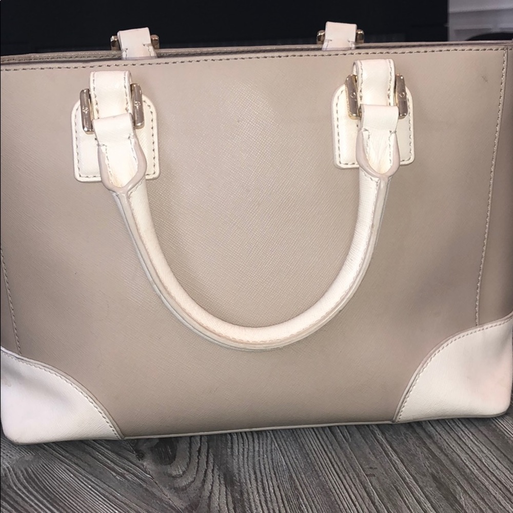 Tory Burch tan and white purse - Picture 4 of 5